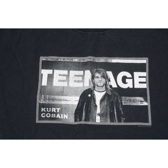 Vintage 2002 Kurt Cobain Teenage End of Music T Shirt Men's L Grunge Music Tee - Picture 2 of 10